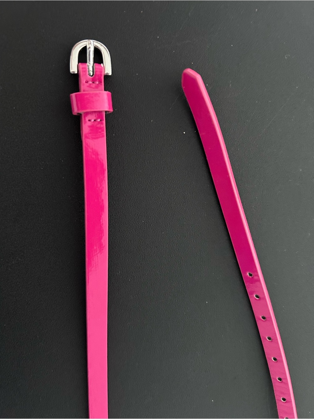 Slim Pink Women's Patent Leather Belt from Express and free bonus Brown Belt!